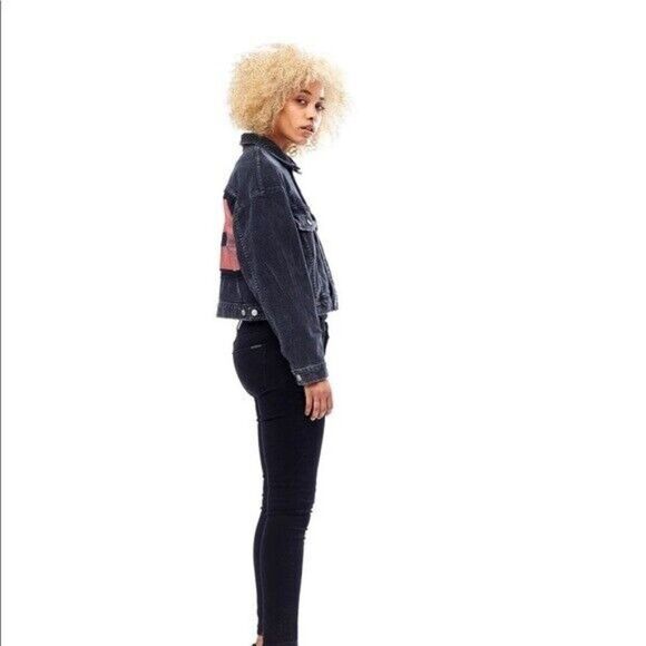 HUDSON Rei Denim Black Wash Jacket - Crash N' Burn Size L - Picture 4 of 7